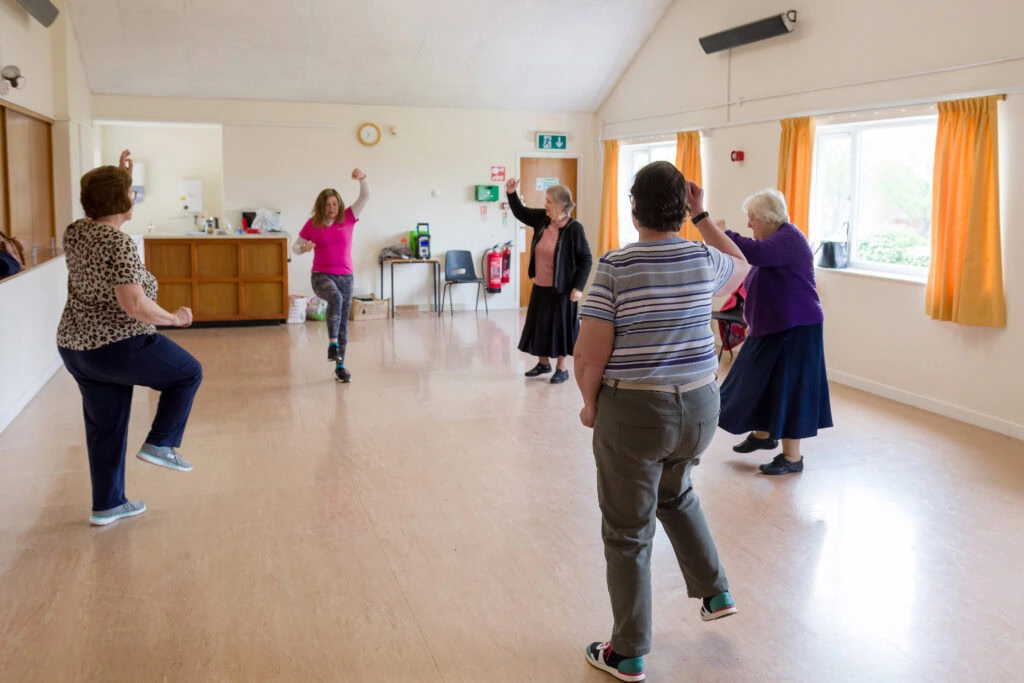 Lorraine and her supple seniors exercise class