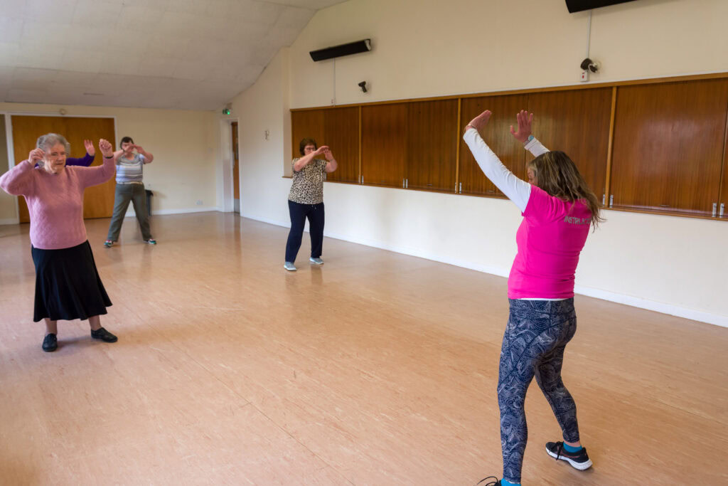 Lorraine and her supple seniors exercise class