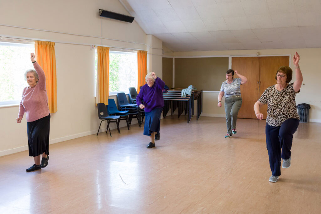 Lorraine and her supple seniors exercise class