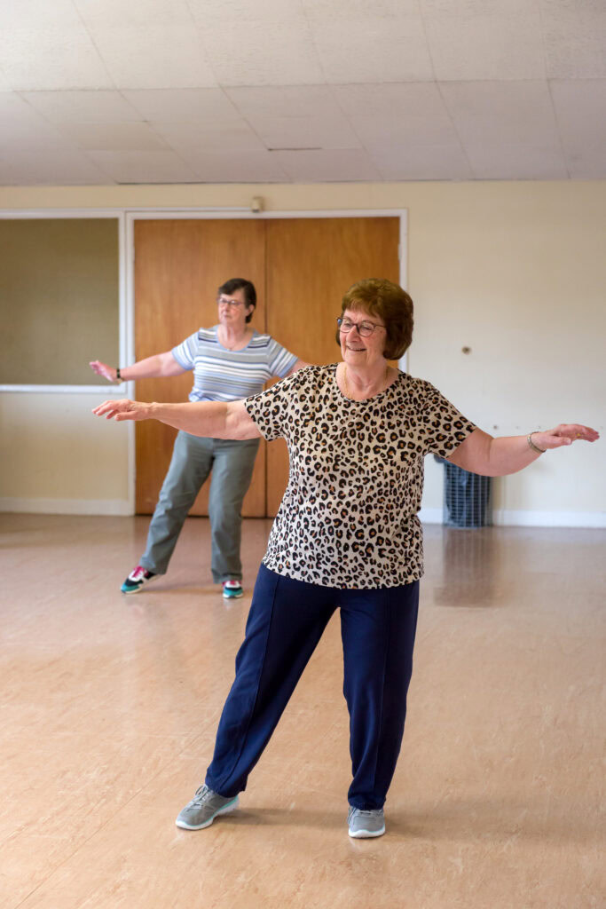 Lorraine and her supple seniors exercise class