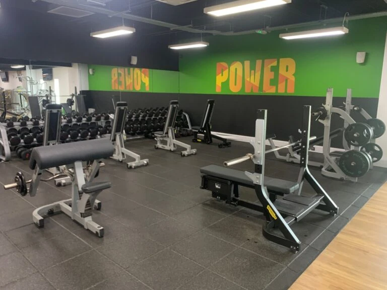 a picture of a gym with exercise equipment