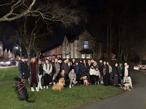 Girls that hike pose for a photo on one of their walks.